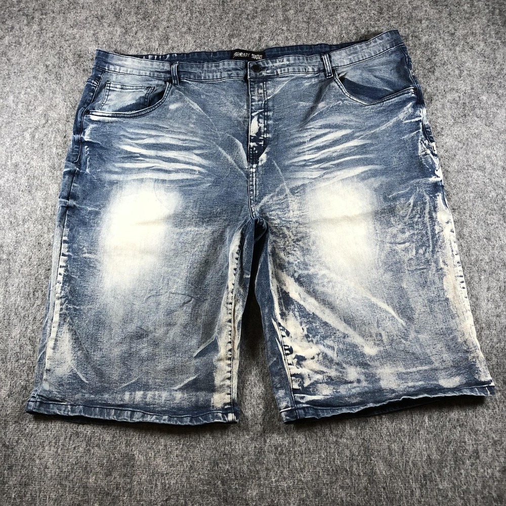 Legendary Status Shorts Mens 50 Blue Distressed Denim Bermuda Stretch